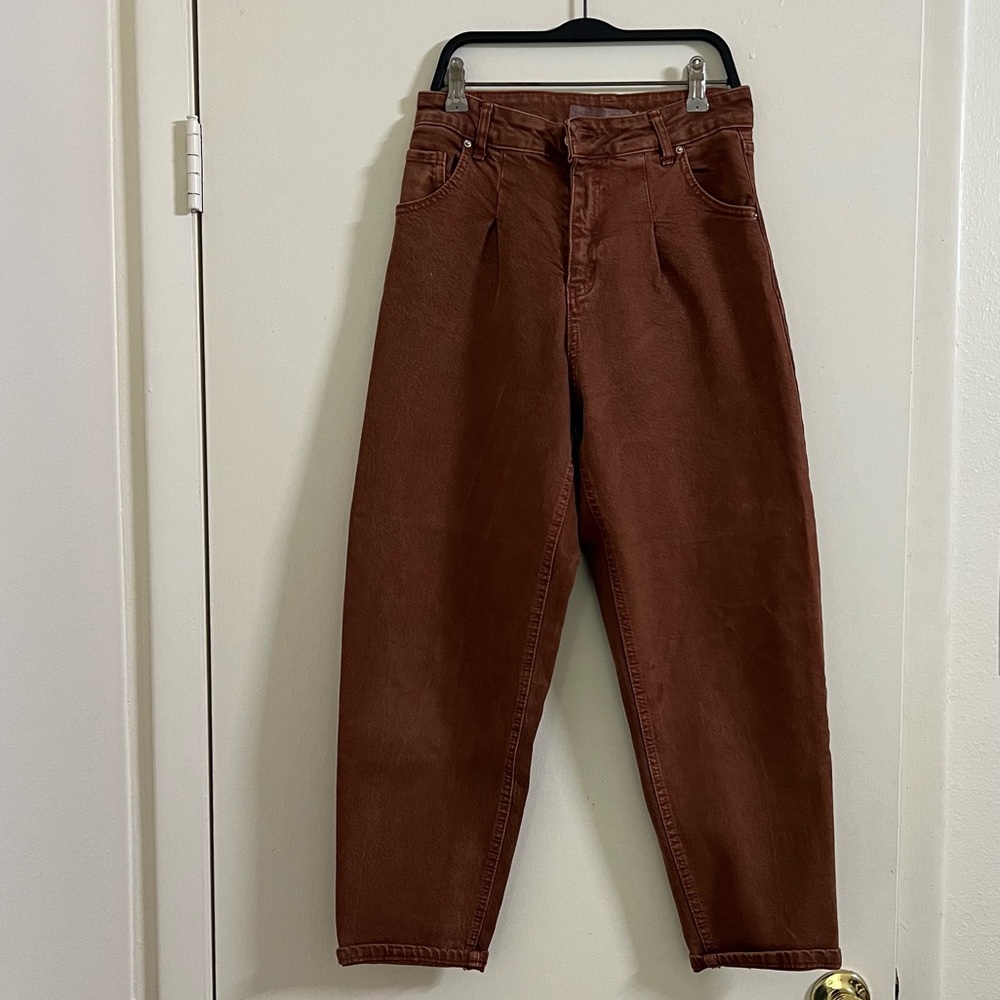 Orange Brown Baggy Jeans, High West, size W26